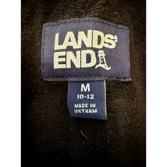 Lands End Grow A-longs Snow & Ski Snowboard Black Pants Jacket Set Medium 10 12 - Picture 11 of 16
